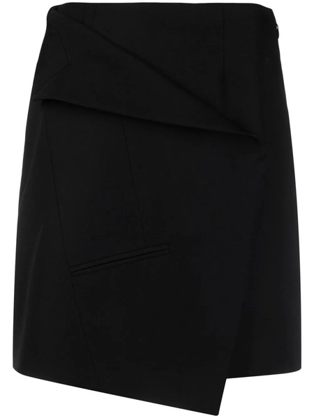  Alexander Mcqueen Asymmetric Wool Miniskirt - Black 