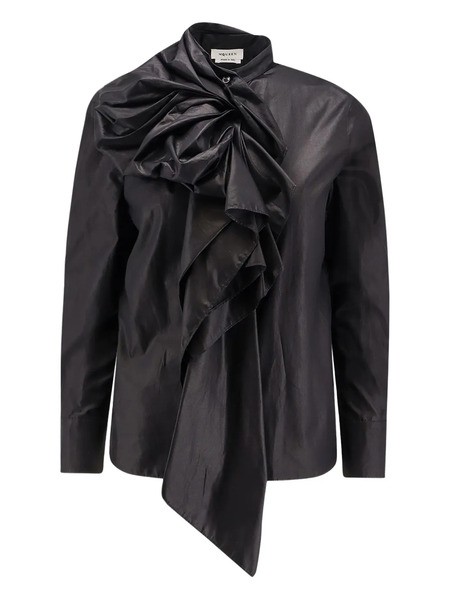  Alexander Mcqueen Bow-detailed Buttoned Shirt - Black 