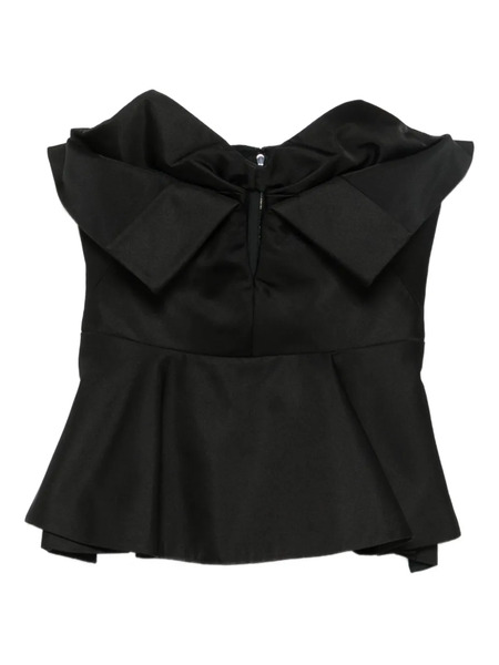  Alexander Mcqueen Bow-detailed Peplum Top - Black 