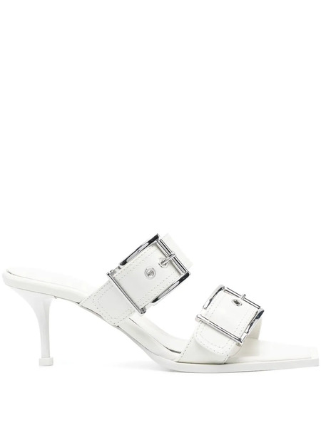 Alexander Mcqueen Buckled Leather Sandals - White 