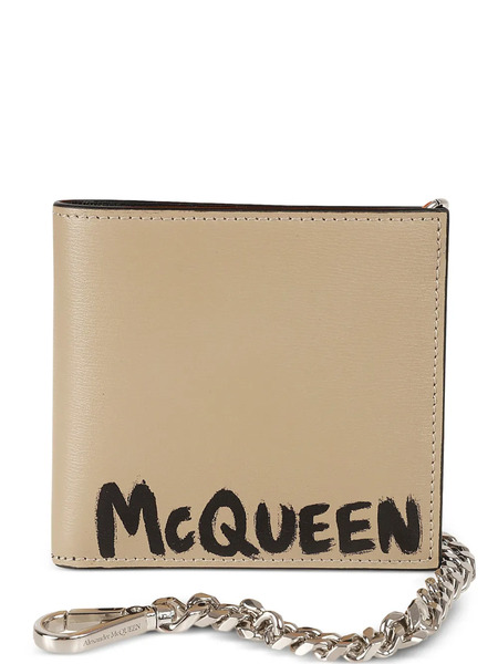  Alexander Mcqueen Chain Leather Wallet - Neutrals 