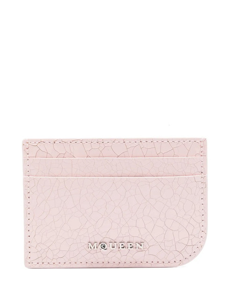  Alexander Mcqueen Cracked-effect Cardholder - Pink 