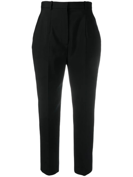  Alexander Mcqueen Cropped Wool Trousers - Black 
