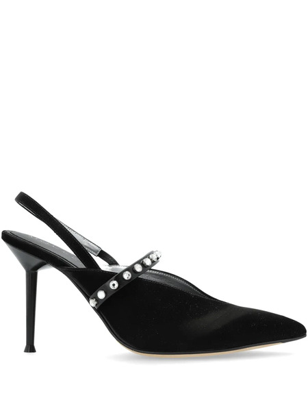  Alexander Mcqueen Crystal-embellished Slingback Pumps - Black 