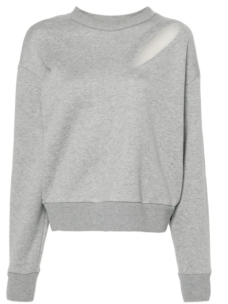 Alexander Mcqueen Cut-out Jersey Sweatshirt - Grey 