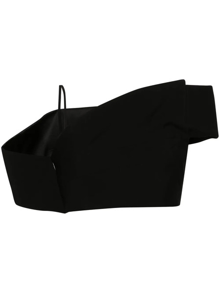  Alexander Mcqueen Deconstructed Asymmetric Crop Top - Black 