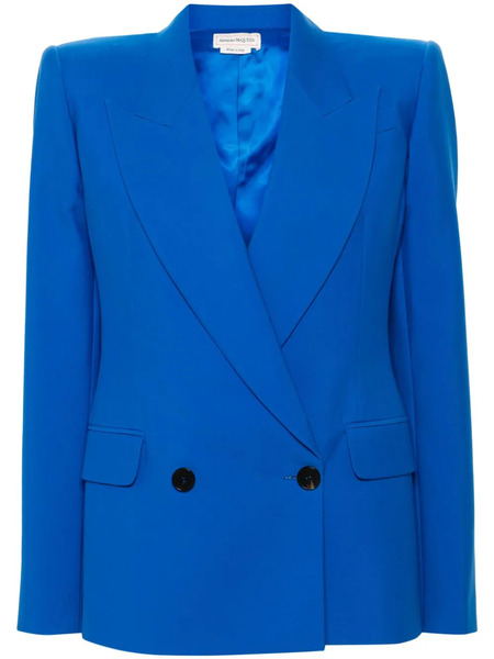  Alexander Mcqueen Double-breasted Blazer - Blue 