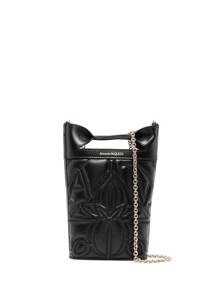  Alexander Mcqueen Embroidered Mini Bucket Bag - Black 