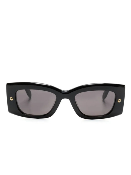  Alexander Mcqueen Eyewear Bold Logo-print Sunglasses - Black 