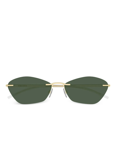  Alexander Mcqueen Eyewear Geometric-frame Sunglasses - Gold 