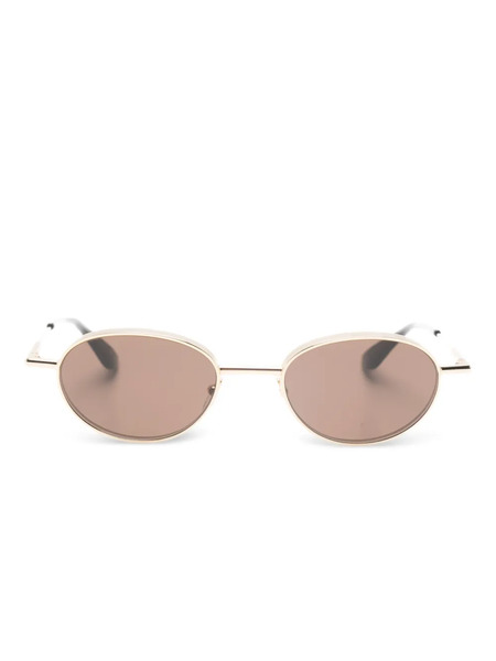  Alexander Mcqueen Eyewear Oval-frame Sunglasses - Gold 