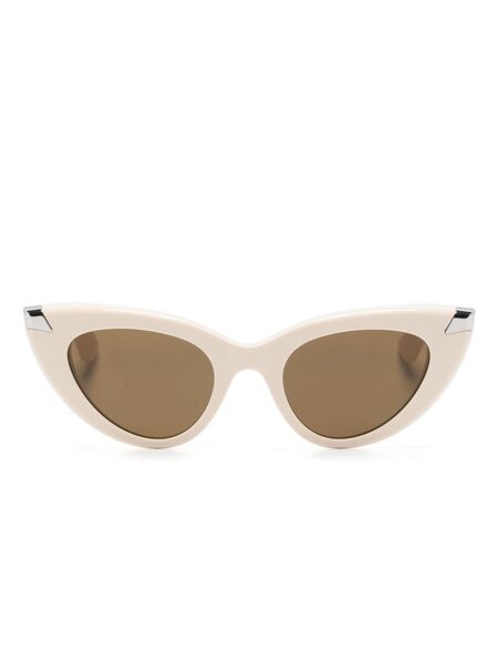  Alexander Mcqueen Eyewear Punk Rivet Cat-eye Sunglasses - Neutrals 