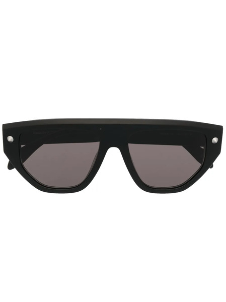  Alexander Mcqueen Eyewear Spike Studs Geometric-frame Sunglasses - Black 