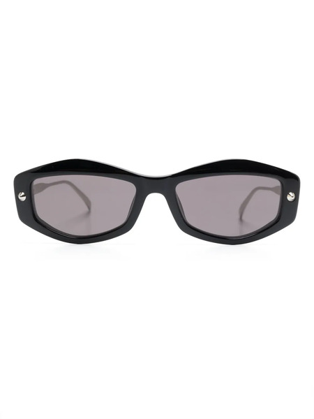  Alexander Mcqueen Eyewear Spike-studs Geometrical Sunglasses - Black 