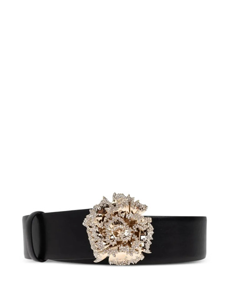  Alexander Mcqueen Floral-buckle Belt - Black 