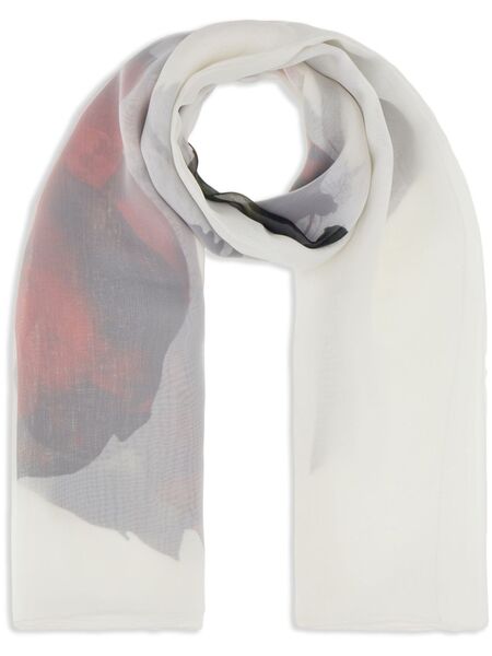 Alexander Mcqueen Floral-print Scarf - White 
