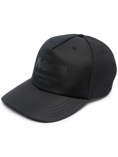  Alexander Mcqueen Graffiti-print Baseball Cap - Black 