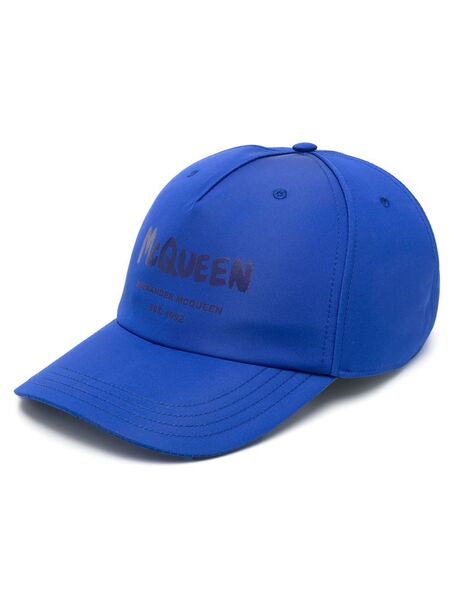  Alexander Mcqueen Graffiti-print Baseball Cap - Blue 