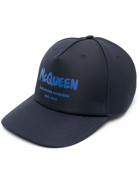  Alexander Mcqueen Graffiti-print Baseball Cap - Blue 