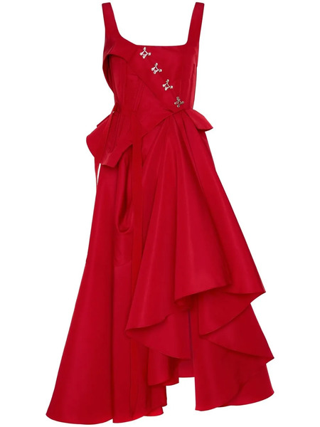  Alexander Mcqueen Hook-embellished Drape Dress - Red 