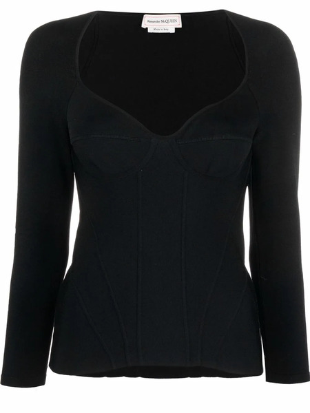  Alexander Mcqueen Inserted-bra Detail Top - Black 