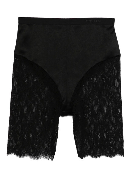  Alexander Mcqueen Lace-panelled Shorts - Black 