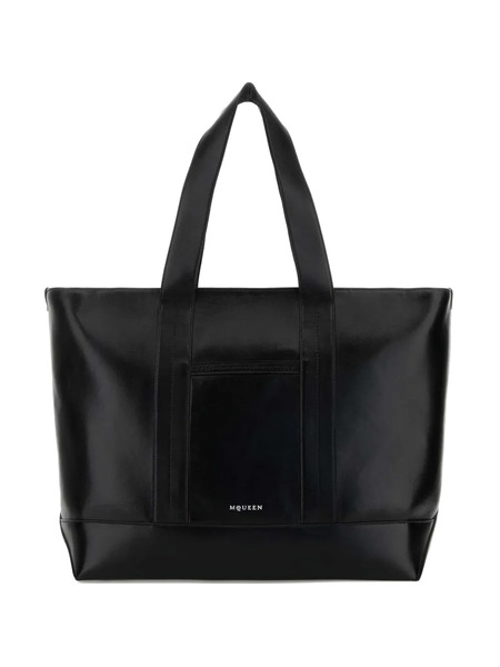  Alexander Mcqueen Leather Tote Bag - Black 