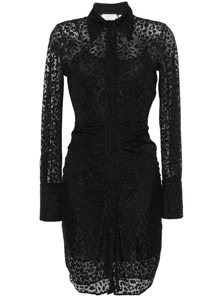  Alexander Mcqueen Leopard Devoré Mini Dress - Black 