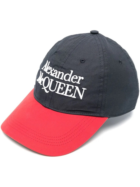  Alexander Mcqueen Logo Embroidered Baseball Cap - Blue 