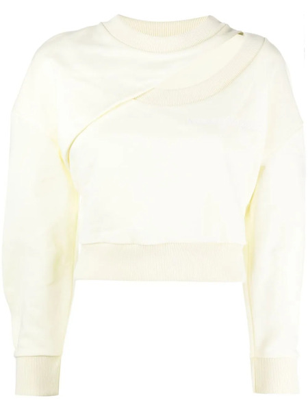  Alexander Mcqueen Logo-embroidered Cut-out Sweatshirt - Yellow 