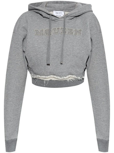  Alexander Mcqueen Logo-embroidered Hoodie - Grey 