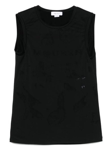  Alexander Mcqueen Logo-jacquard Top - Black 