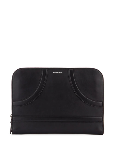  Alexander Mcqueen Logo-stamp Leather Clutch - Black 