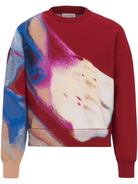  Alexander Mcqueen Luminous Flower Jacquard Jumper - Red 