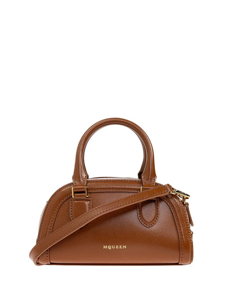  Alexander Mcqueen Mini Structured Leather Tote Bag - Brown 