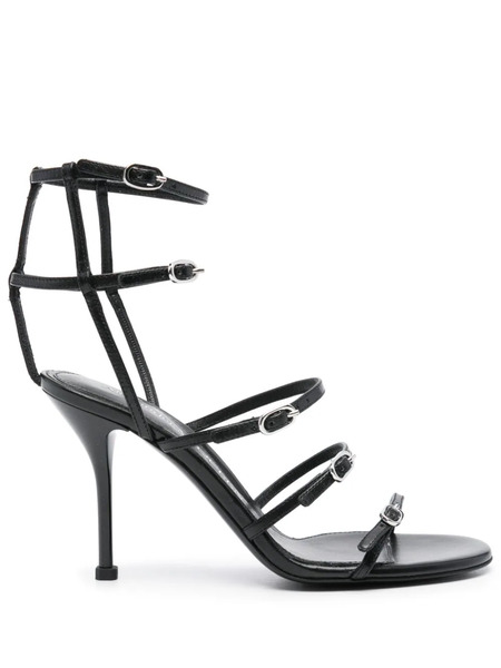  Alexander Mcqueen 95mm Leather Sandals - Black 