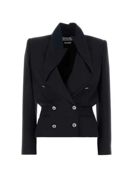 Alexander Mcqueen Notched Wool Blazer - Black 