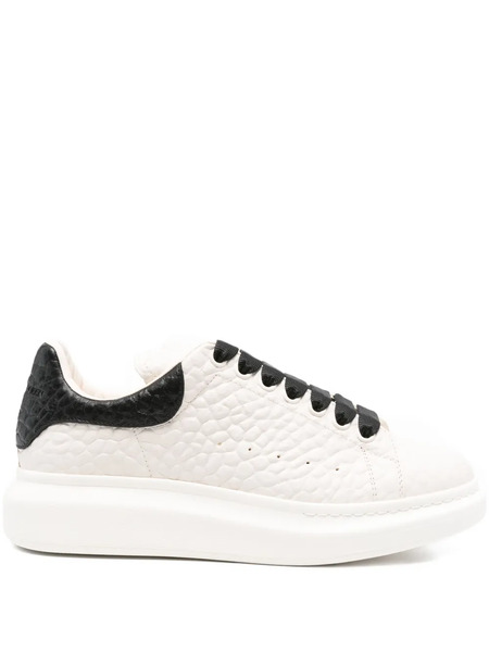  Alexander Mcqueen Oversized Textured Leather Sneakers - White 