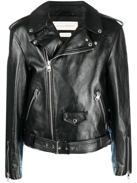  Alexander Mcqueen Panelled Biker Jacket - Black 