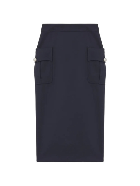 Alexander Mcqueen Patch-pocket Midi Skirt - Blue 