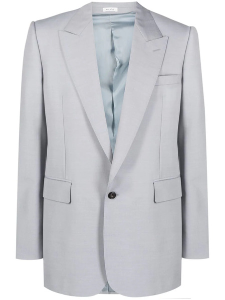  Alexander Mcqueen Peak-lapels Single-breasted Blazer - Grey 