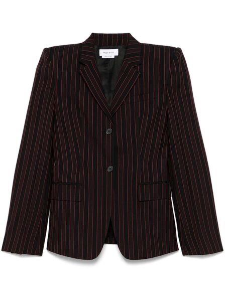  Alexander Mcqueen Pinstriped Blazer - Black 