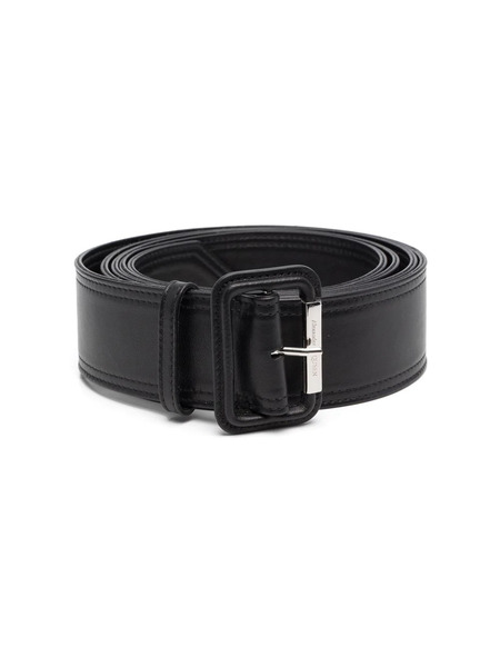  Alexander Mcqueen Pointed Leather Buckle Belt - Black 