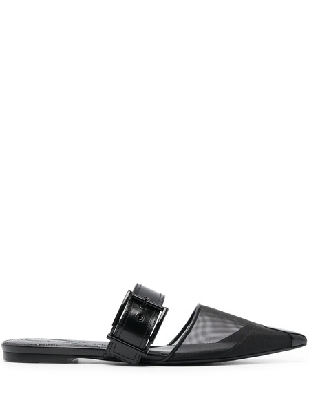  Alexander Mcqueen Punk Point-toe Flat Mules - Black 