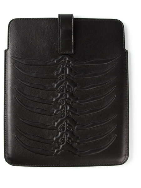  Alexander Mcqueen Rib Cage Tablet Case - Black 