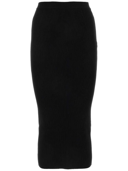  Alexander Mcqueen Ribbed-knit Pencil Skirt - Black 