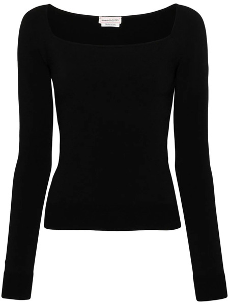  Alexander Mcqueen Ribbed-knit Top - Black 