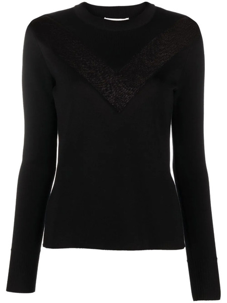  Alexander Mcqueen Sheer Panel Crew-neck Jumper - Black 