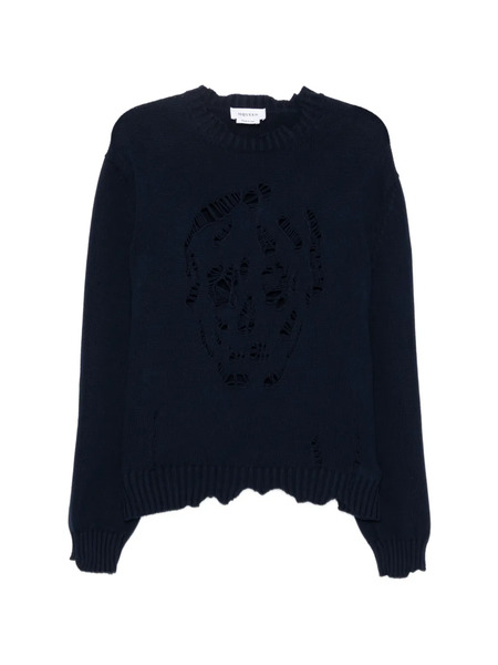  Alexander Mcqueen Skull-distressed Sweater - Blue 