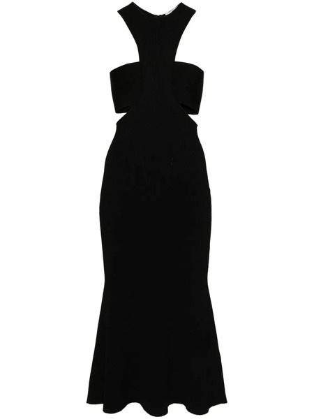  Alexander Mcqueen Slashed Harness Midi Dress - Black 